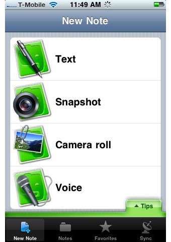evernote iphone